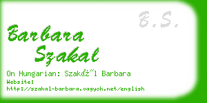 barbara szakal business card